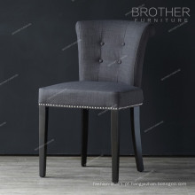 Mobília de luxo tecido moderno almofada de madeira trono rei cadeira com anel